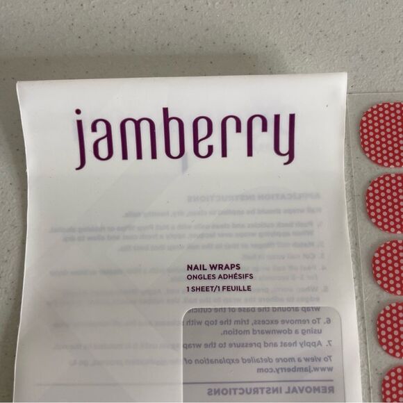 Jamberry PK27 Poppy And White Polka Full Sheet Nail Wraps - Picture 8 of 9